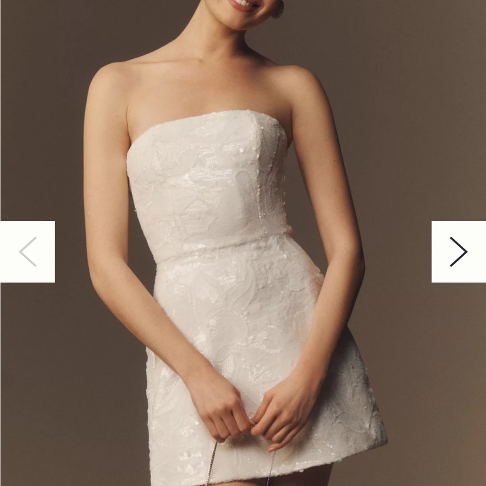 Helsi Linda Sequin Strapless White Dress